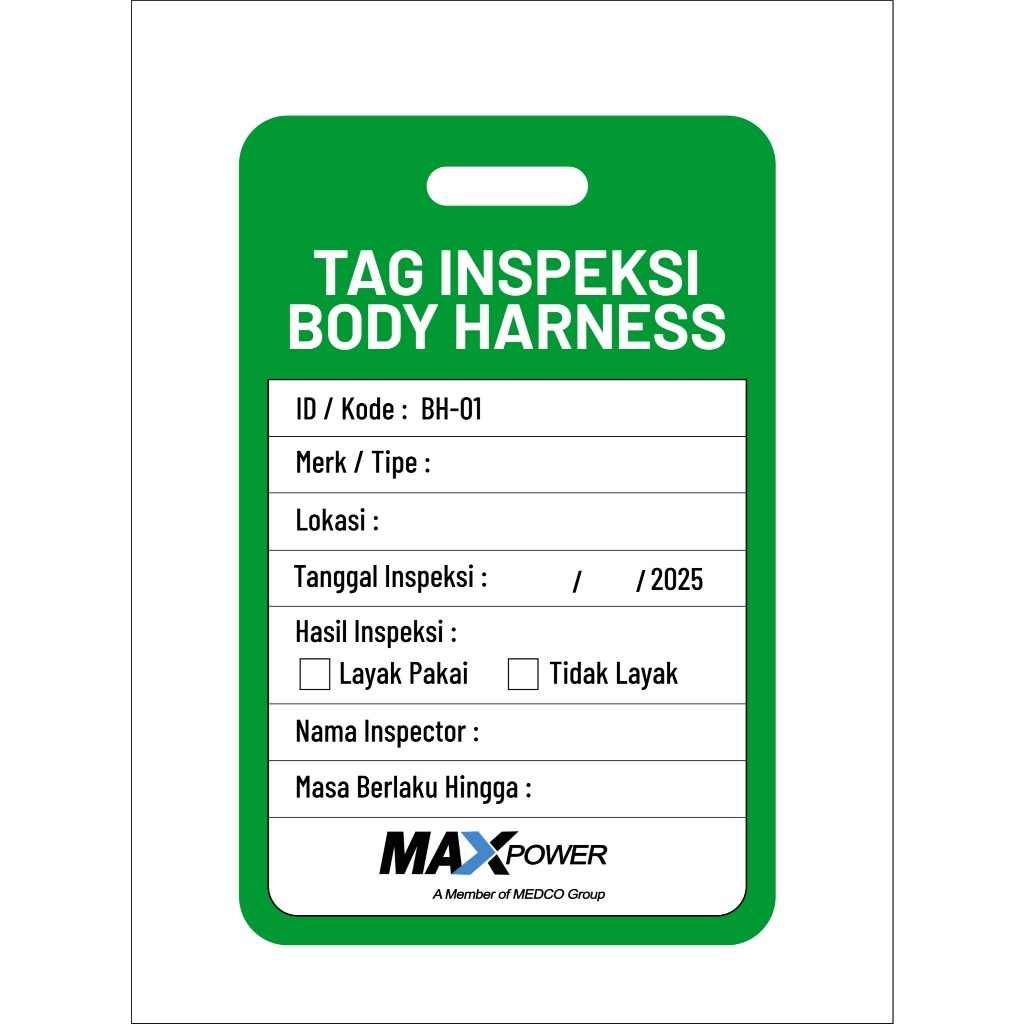 Jual Safety Tag Inspeksi Full Body Harness | Shopee Indonesia