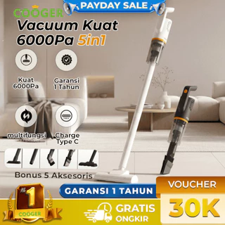 COOGER Vacum Cleaner 5IN1 Vacuum Lantai Penyedot Debu 5IN1 Dengan Gagang Panjang Hijau Alat Penyedot Debu Serbaguna Penyedot Debu Lantai