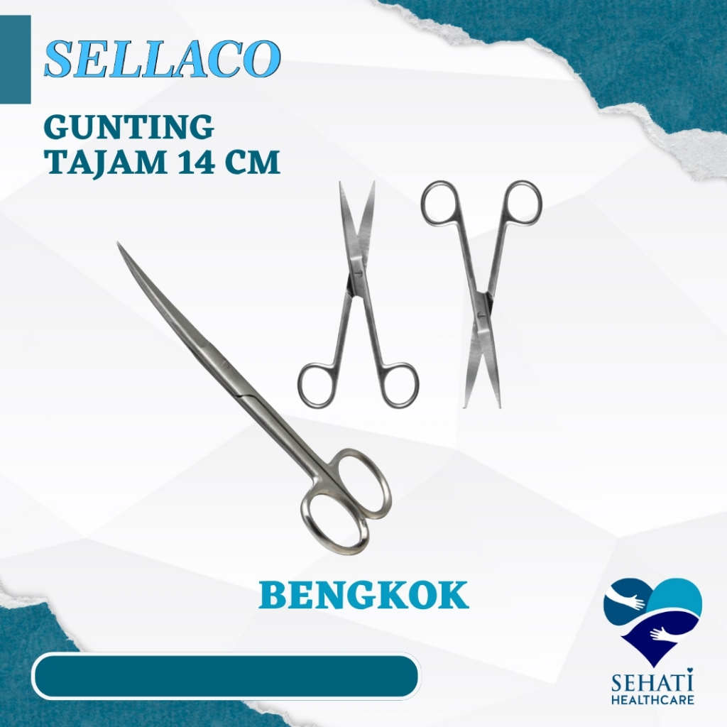 Jual Gunting Tajam Bengkok 14cm Medis Stainless Steel Operasi Bedah ...