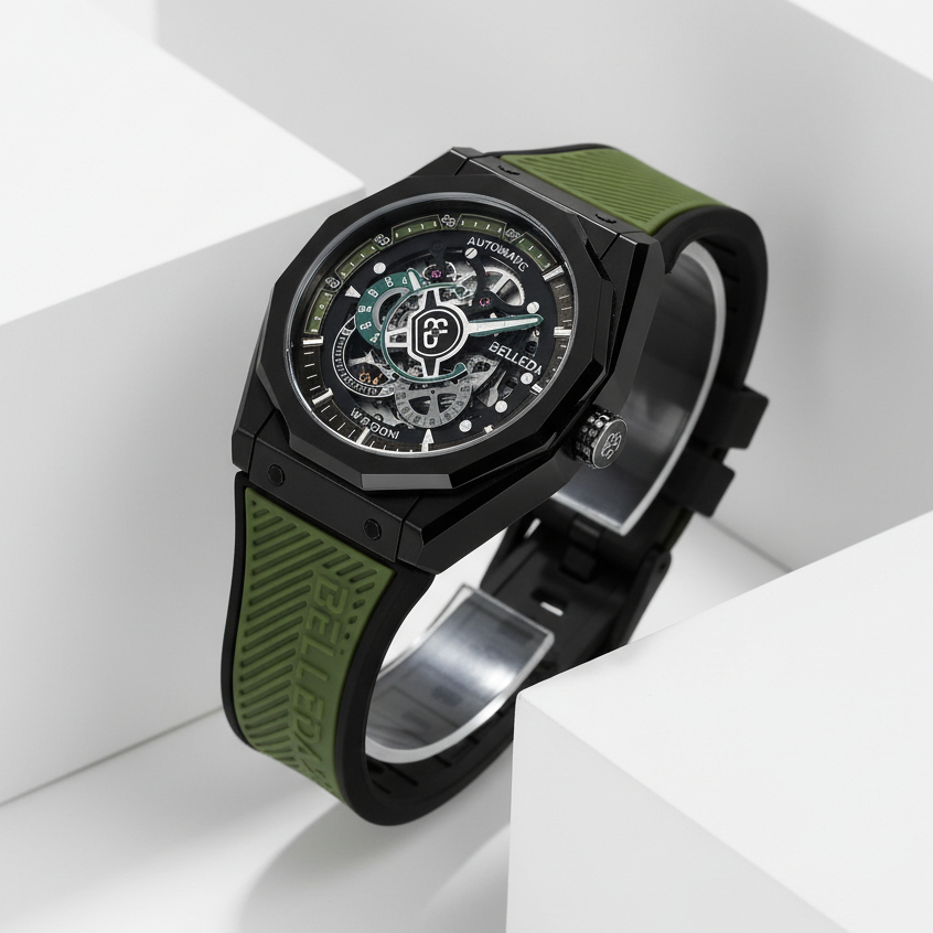 Jual Belleda Jam Tangan Pria Automatic 9568 Chrono Aktif Tali Rubber ...