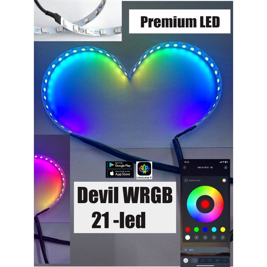 Jual Devil Eyes WRGB 21 LED APP Biled Lampu LED Demon Eyes Motor Mobil ...