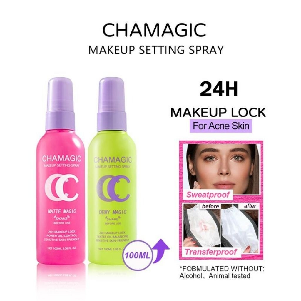 Jual Chamagic 24 H Long Lasting Mekup Setting Spray Smudge Proof Sweat ...