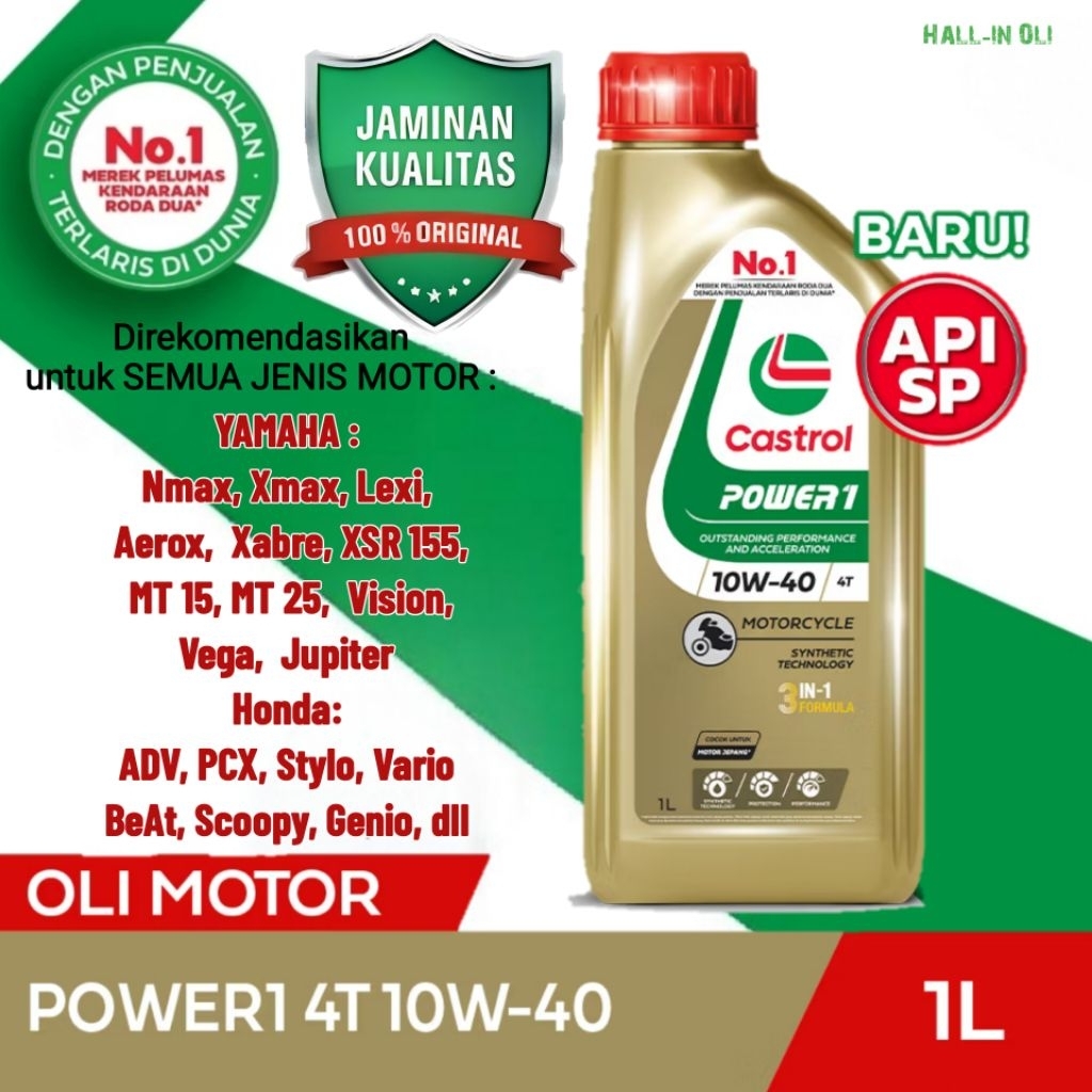 Jual Oli Mesin Motor Terbaru Castrol POWER1 4T 10W-40 (1L) | Shopee