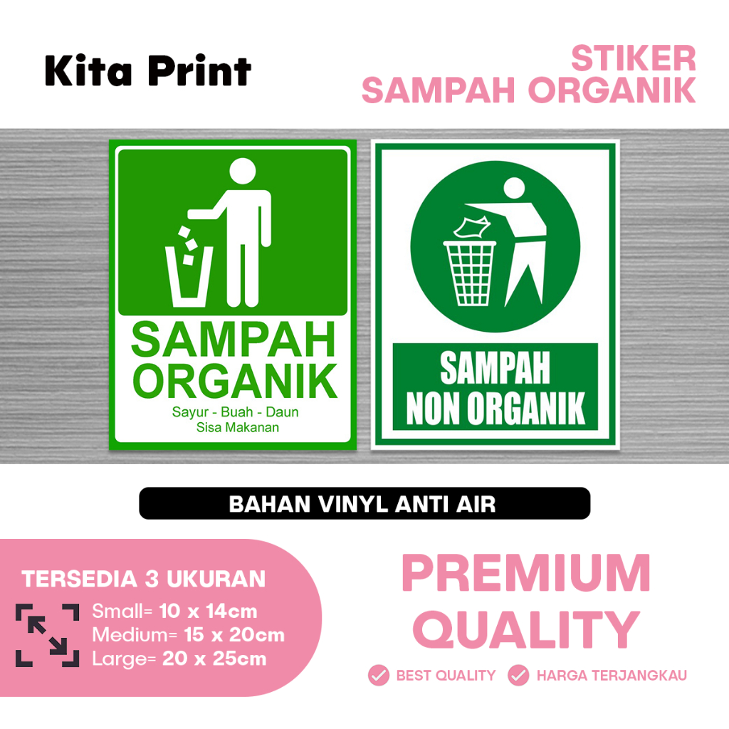 Jual Stiker Label Penanda Tempat Jenis Sampah Non Medis / Sticker ...