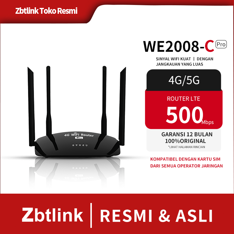 ZBT 500Mbps Modem WiFi 4G All Operator LTE Sim Card Slot 2.4GHz Home Router
