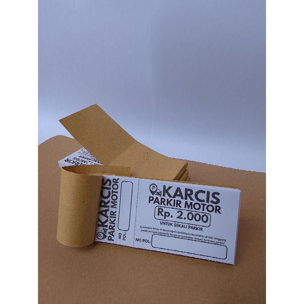 Jual KARCIS PARKIR MOTOR | KARCIS PARKIR | KARCIS SATUAN | KARCIS MURAH ...