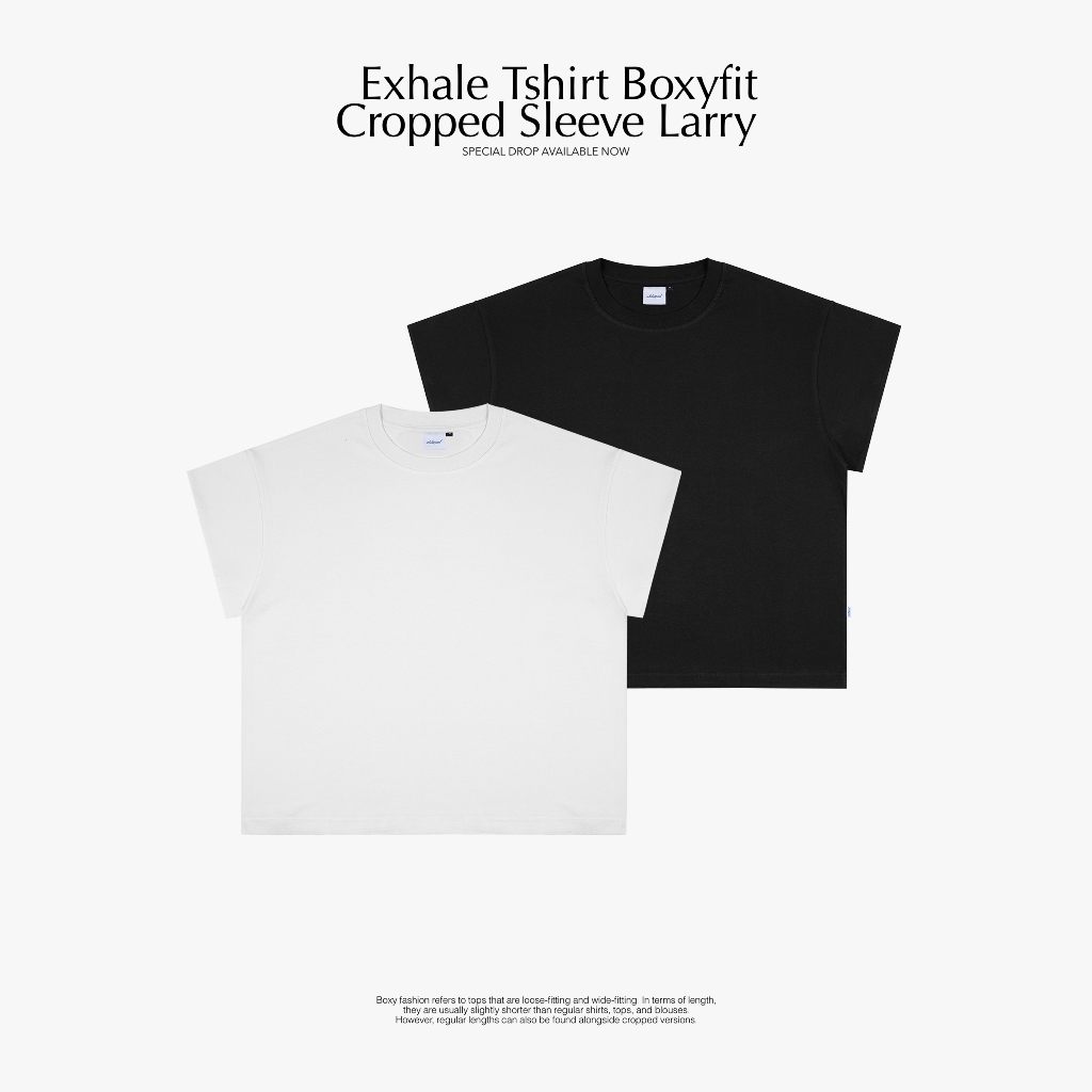 Jual Exhale Apparel Tshirt Boxyfit Cropped Sleeve Larry | Shopee Indonesia