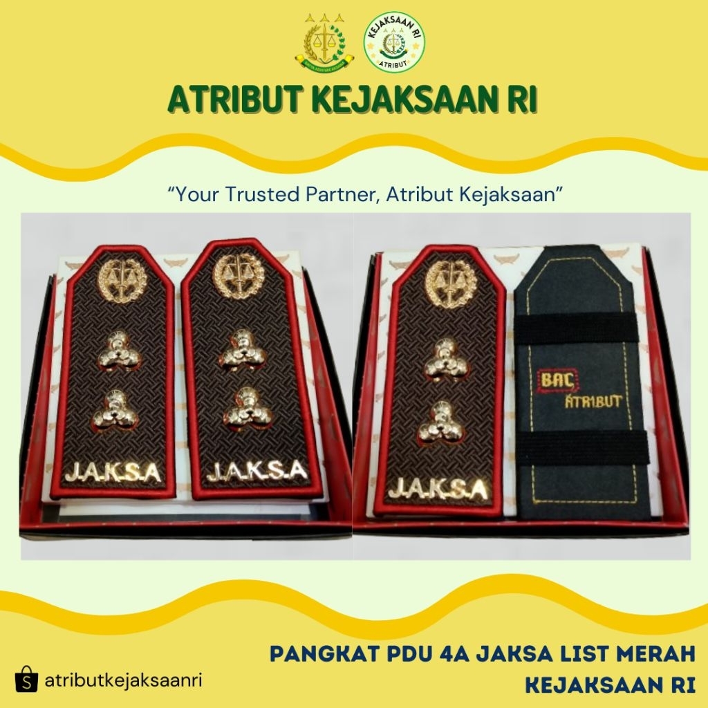 Jual ATRIBUT KEJAKSAAN RI - PANGKAT PDU PDUB PDUK GOL 4A JAKSA LIST ...