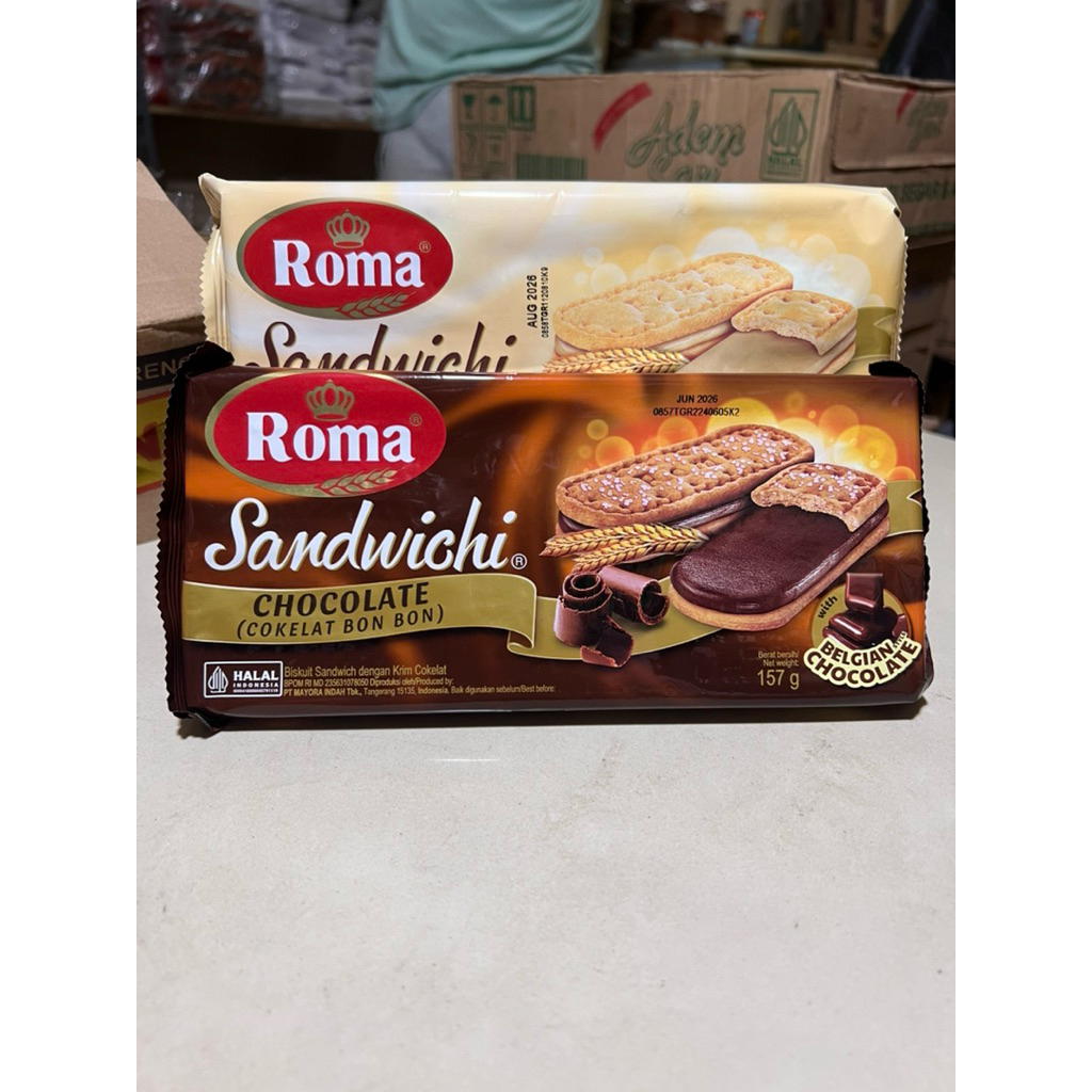 Jual Roma Sandwich Cokelat dan Peanut Butter 157gr | Shopee Indonesia