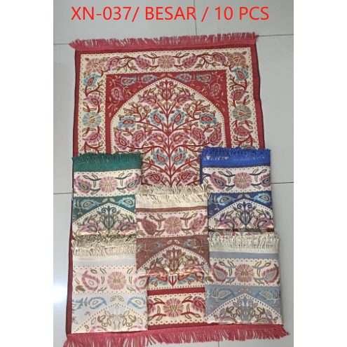 Sajadah Turki Rajut Paket Combo Hemat 10pcs Lebih Murah Motif Daun Rumbai Nyaman Mewah Premium Paket Murah
