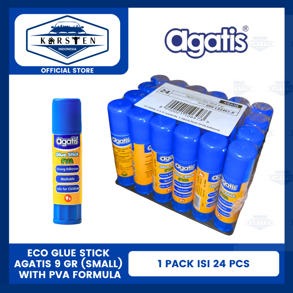 Jual Lem Agatis Eco Glue Stick PVA 9gr - 24pcs (small) | Shopee Indonesia