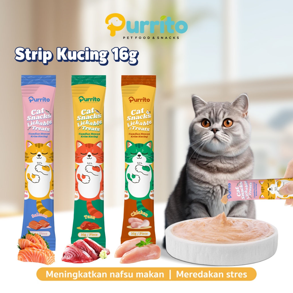 Jual Purrito Snack Kucing Basah Creamy Stick 16g Cemilan Kucing Sehat ...