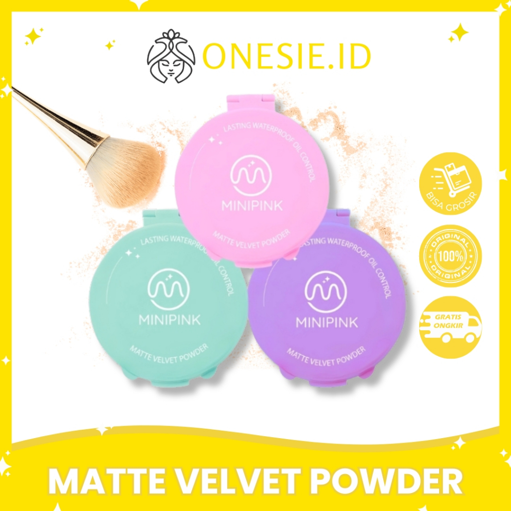 Jual MINIPINK Matte Velvet Powder Bedak Padat Natural Makeup Matte Oil ...