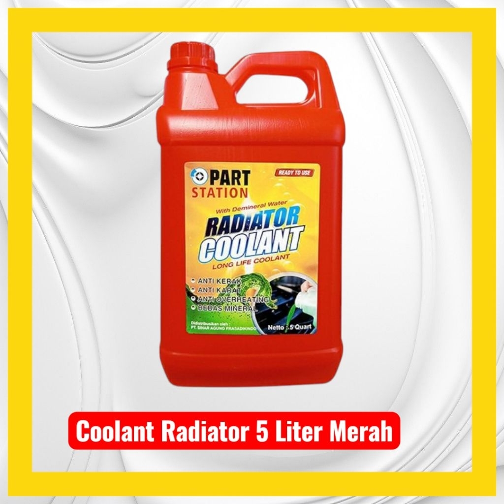 Jual PART STATION AIR COOLANT RADIATOR 5 LITER RED MOBIL | Shopee Indonesia