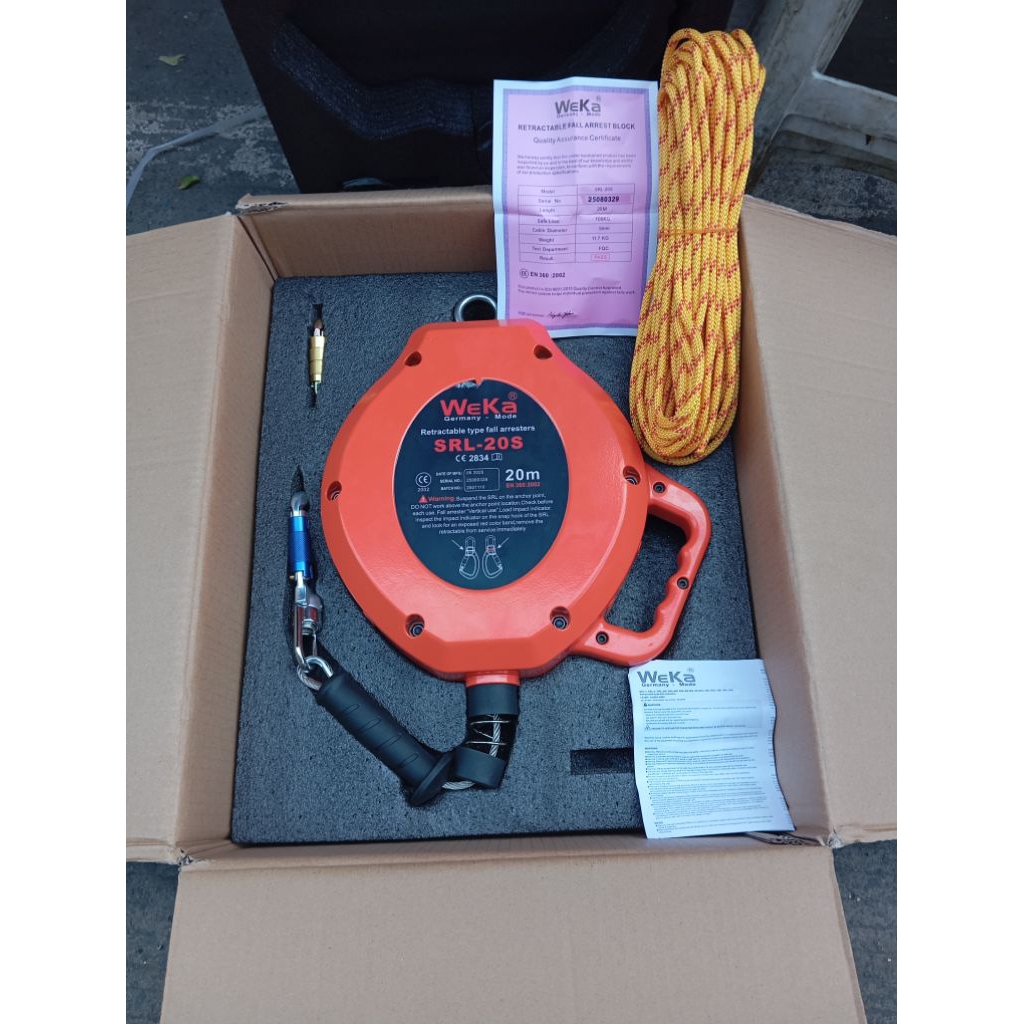Jual Fall Arrester Ratractable Lifeline 20 Meter Weka Germany Type EN ...