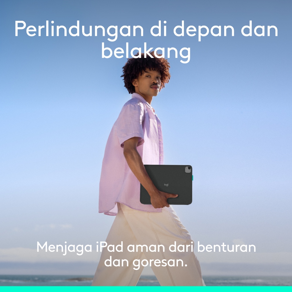 Logitech Flip Folio, Casing Keyboard untuk iPad Pro 11 inci (M4 & M5), iPad Air 11 inci (M2, M3 & M4), iPad Air (5th gen) – Casing Keyboard Bluetooth  (5)