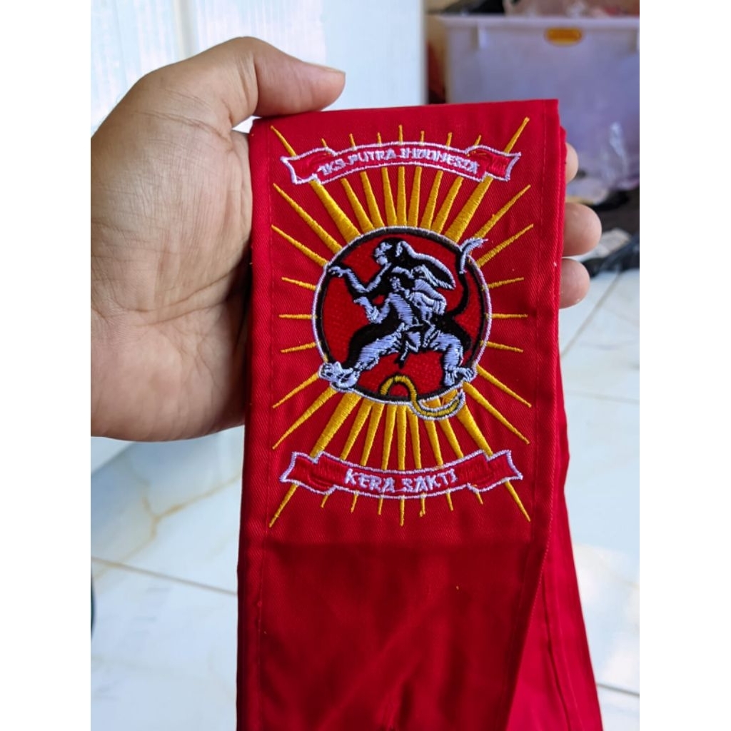 Jual sabuk ikspi merah dril sabuk beladiri ikspi merah dril lambang ...