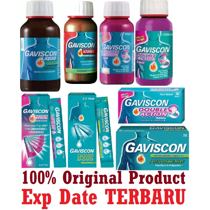 Jual Gaviscon Double Action 150ml 300ml 5 Sachet x 10ml Gaviscon ...