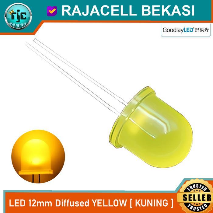Jual LED 12mm Diffused Yellow Kuning 2P Body Diffused Cahaya Kuning ...