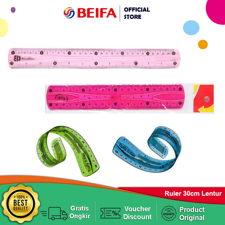 Jual Beifa Penggaris Lentur Ruler Flexi 30cm SD10 | Shopee Indonesia