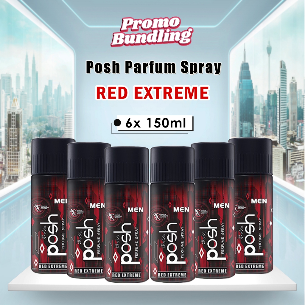 Jual Posh Spray Cologne Men Red Extreme Botol 150 ml Paket Reseller Isi ...