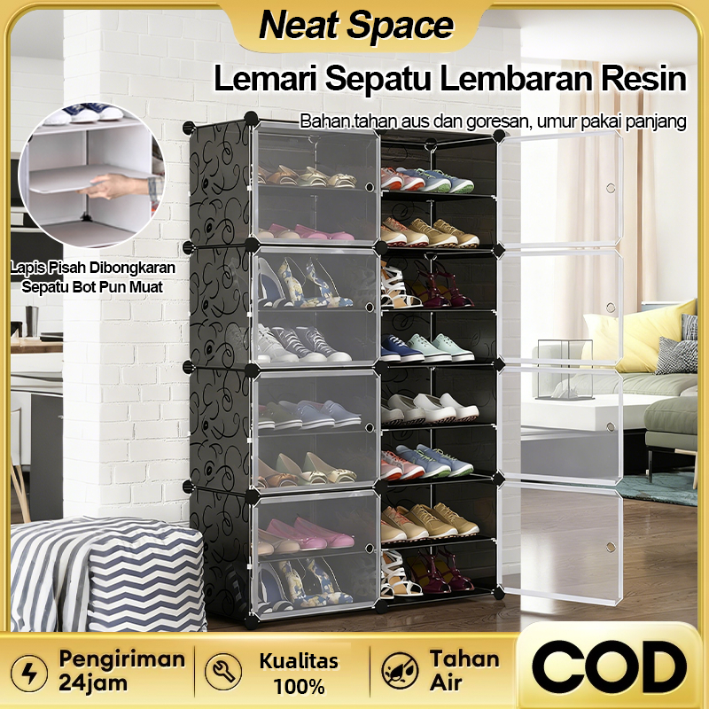 Jual Neat Space Rak SepatuTertutup Anti Debu Plastik Lemari Sepatu Rak ...