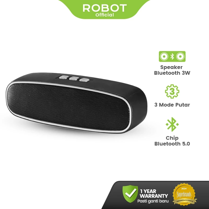 ROBOT Official | Speaker Bluetooth Mini Super Bass RB210 Hi-Fi Portable Audio Speaker Kecil Bluetooth 5.0 Garansi 1 Tahun