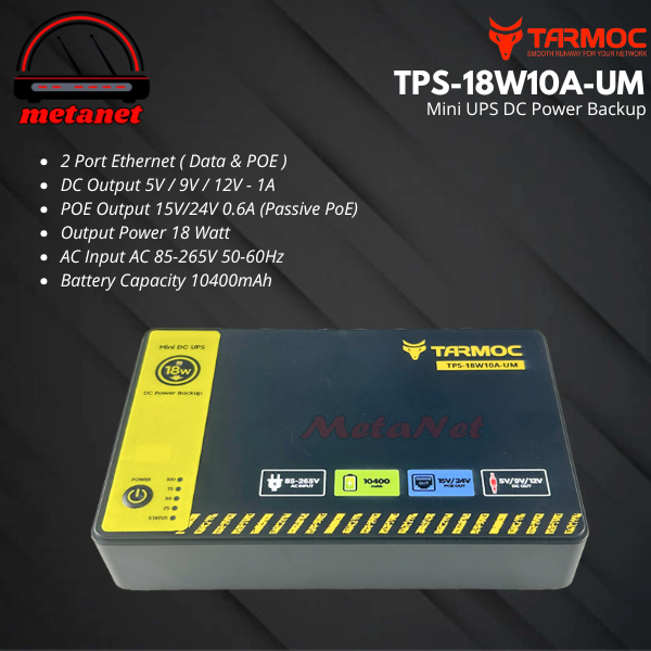 Jual Tarmoc TPS-18W10A-UM | Mini UPS DC Power Supply 5V/9V/12V POE 15 ...