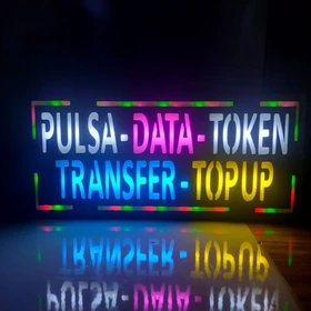 Lampu Pulsa Data Token Transfer Top Up Lampu Sign Lampu Led Iklan Papan Lampu RGB