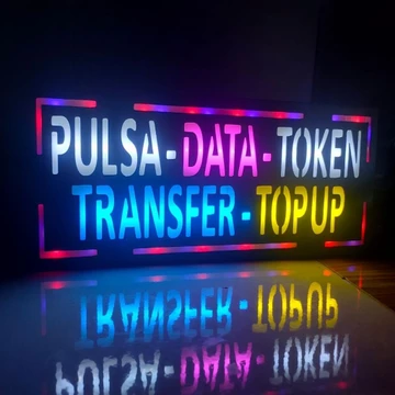 Lampu Pulsa Data Token Transfer Top Up Lampu Sign Lampu Led Iklan Papan Lampu RGB