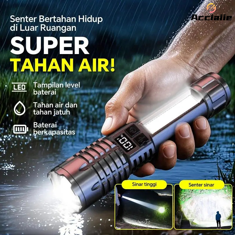 Jual Acciaiie Lampu Senter Super Terang Laser Jarak Jauh Led Senter ...