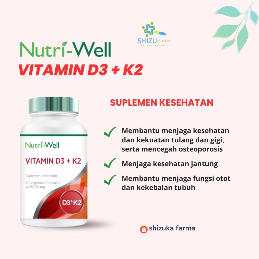Vitamine D3 + K2 GREENWHEY - 60 Capsules - Périme 01/2026 - Complément Alimentaire