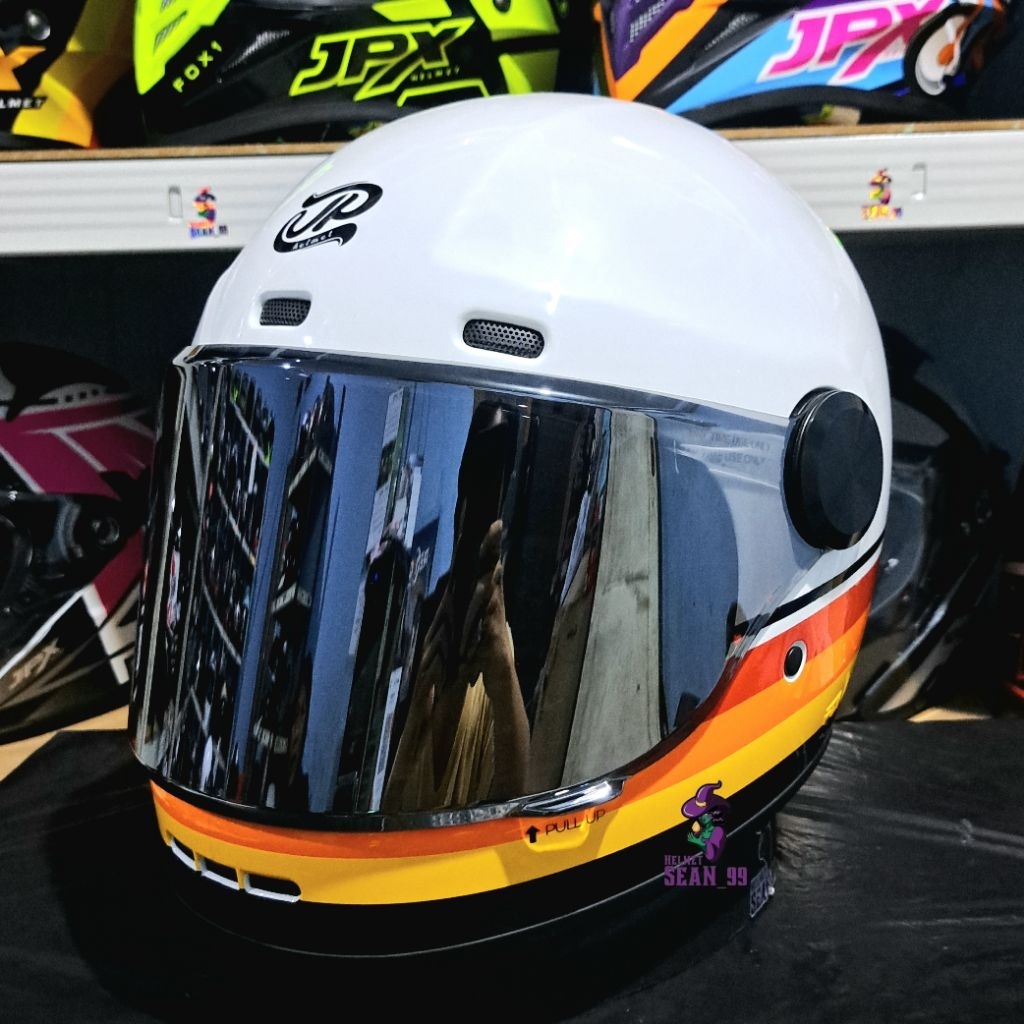 Jual HELM JPX JP ROKR MOTIF RK 01 BROKEN WHITE FULL FACE ORIGINAL SNI ...