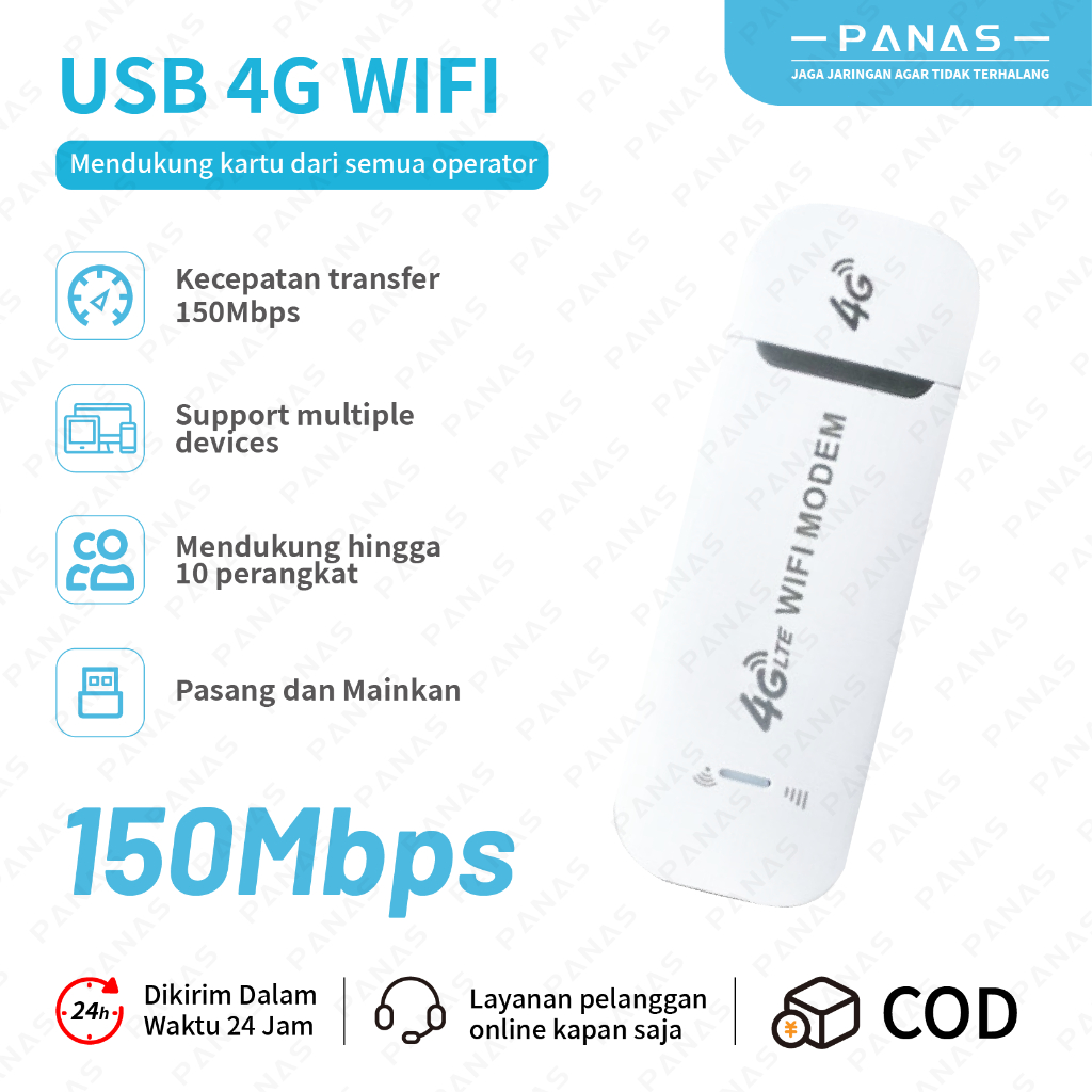 Jual PANAS Modem WIFI 4G Support All Operator SIM card 150 Mbps Modem ...