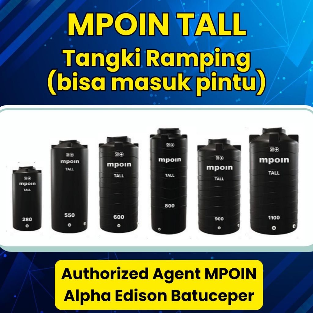 Jual MPOIN TALL Toren Tangki Tandon Air Ramping 280L 600L 750L 900L ...