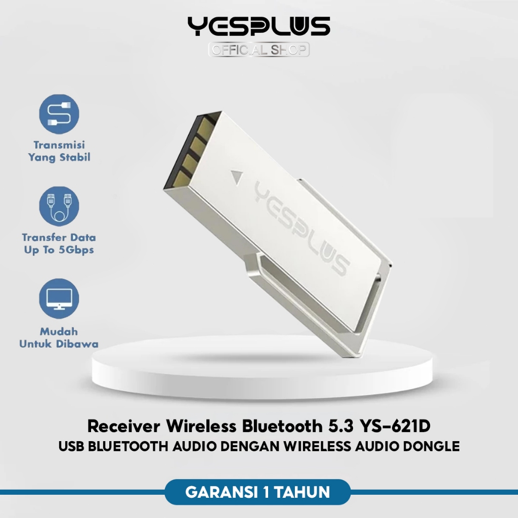 Jual YESPLUS Receiver Wireless Bluetooth 5.3 YS-621D USB Bluetooth ...