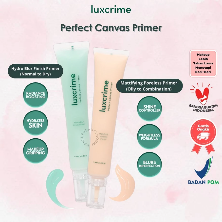 LUXCRIME Perfect Canvas Primer - Mattifying Poreless | Hydro Blur