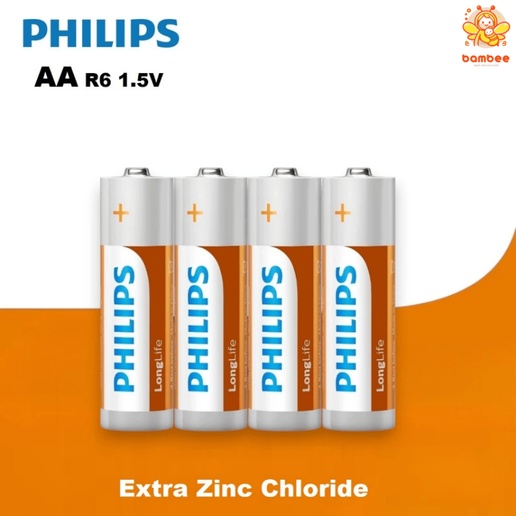 Jual Philips Baterai AA R6 1.5V / AAA R03 1.5V Extra Zinc Chloride ...