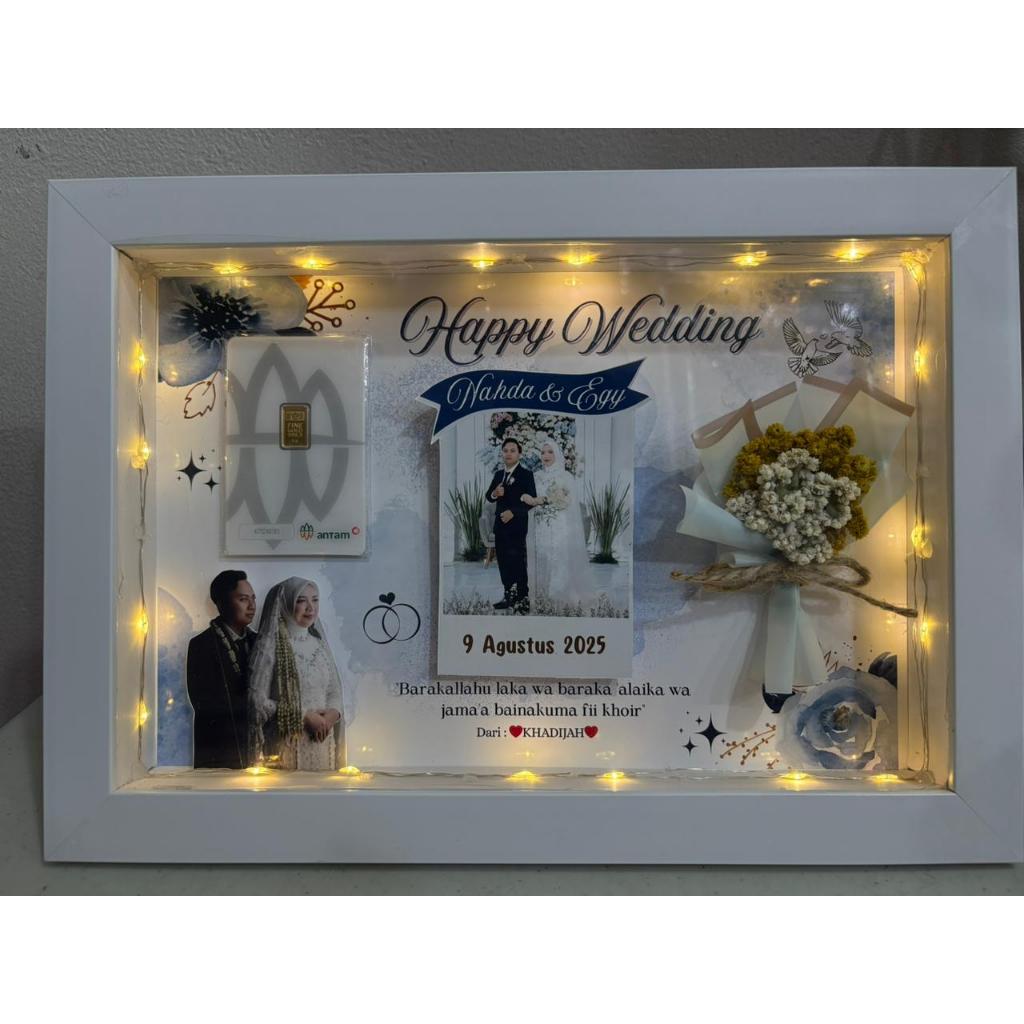 Jual (UKURAN L 30x20) HAMPERS Gift CUSTOM Bingkai FRAME Mahar 3D pop up ...