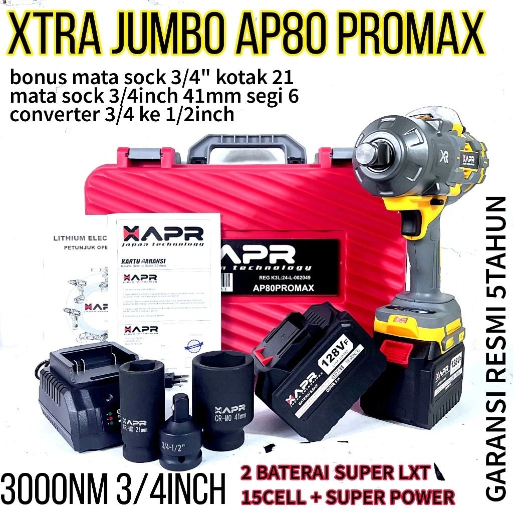 Jual PROMO BARU APR RAJA impact wrench xtra jumbo 3/4inch type AP80 ...