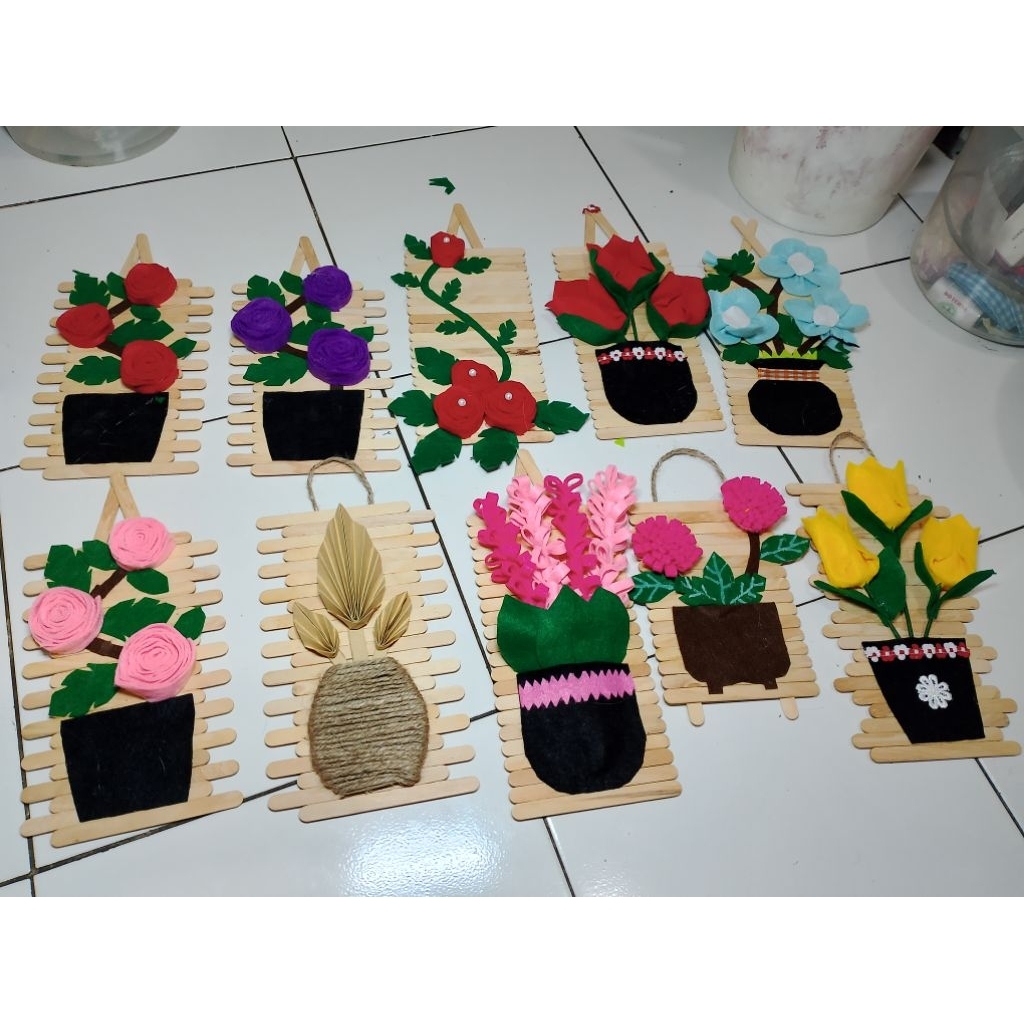 ready COD hiasan bunga flanel stik es part 2 kalimantan