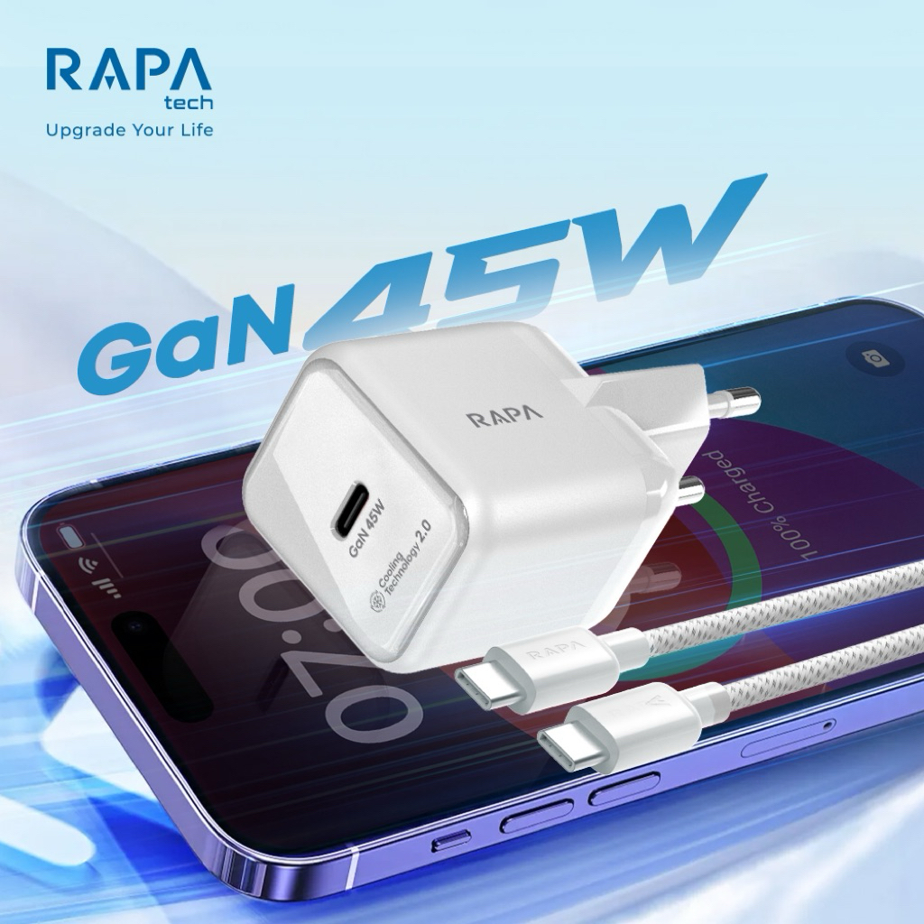 Jual RAPAtech Power Charger 45W GaN Usb C To Type C PD 3.2 AVS Super ...