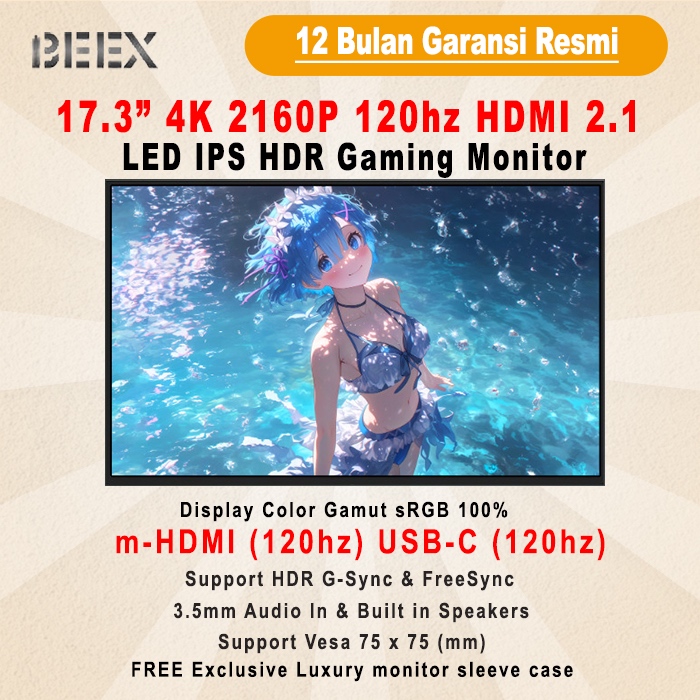Jual Portable Monitor BeeX 17.3