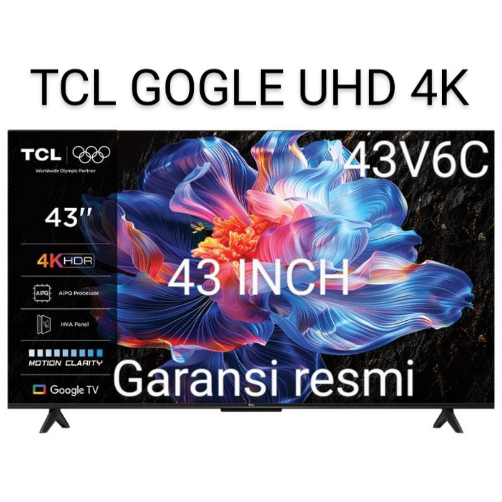 Jual TCL 43 INCH 43V6C UHD 4K GOGLE TV TERBARU GARANSI RESMI | Shopee ...