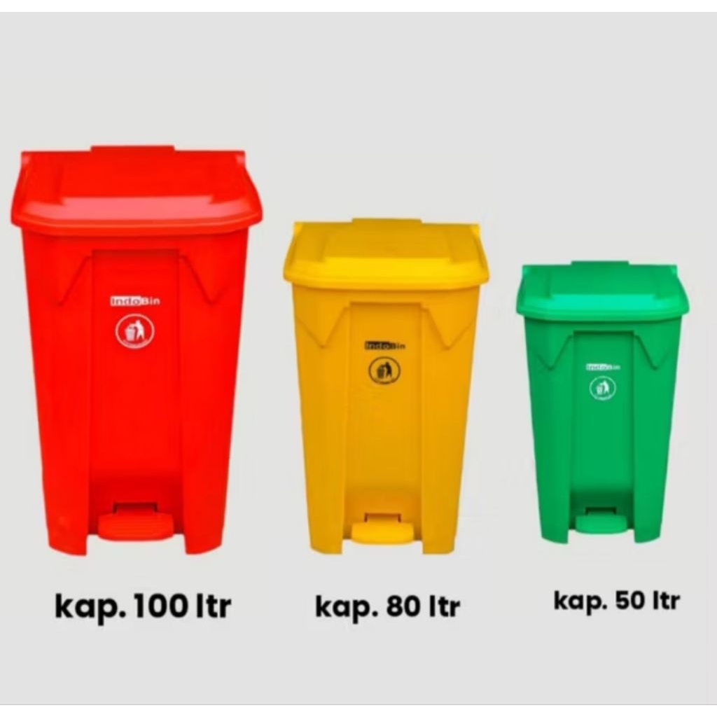 Jual INDOBIN Tempat sampah injak tanpa roda kap. 100 ltr - 80 ltr - 50 ...