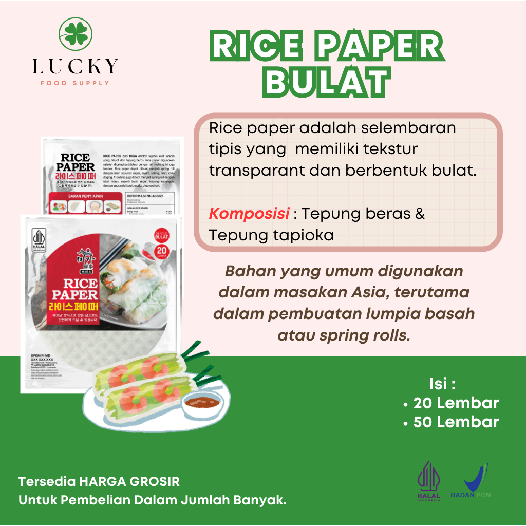 Jual BUY 3 GET 1 | Rice Paper | BANH TRANG | Kulit Lumpia Vietnam Bulat ...