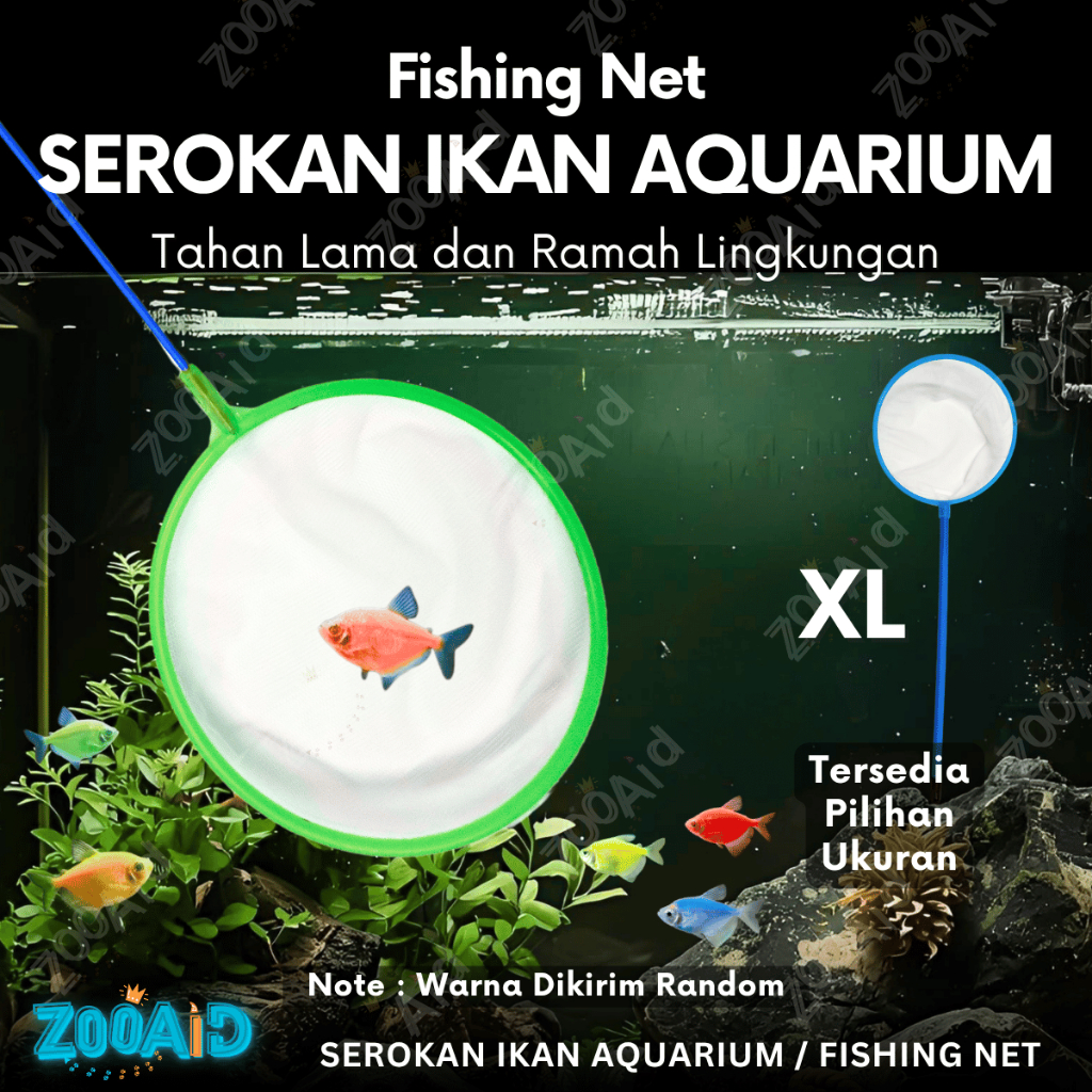 Jual Seser Fish Net Bulat XL Aquarium Jaring Halus Serokan Ikan Hias ...
