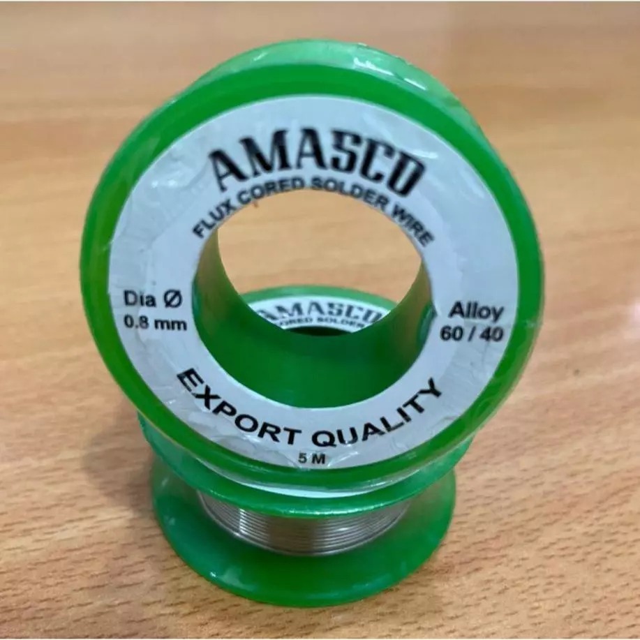 Jual TIMAH SOLDER KECIL 5M 10M 0.8MM 60/40 AMASCO / TIMAH ROLL GULUNG ...