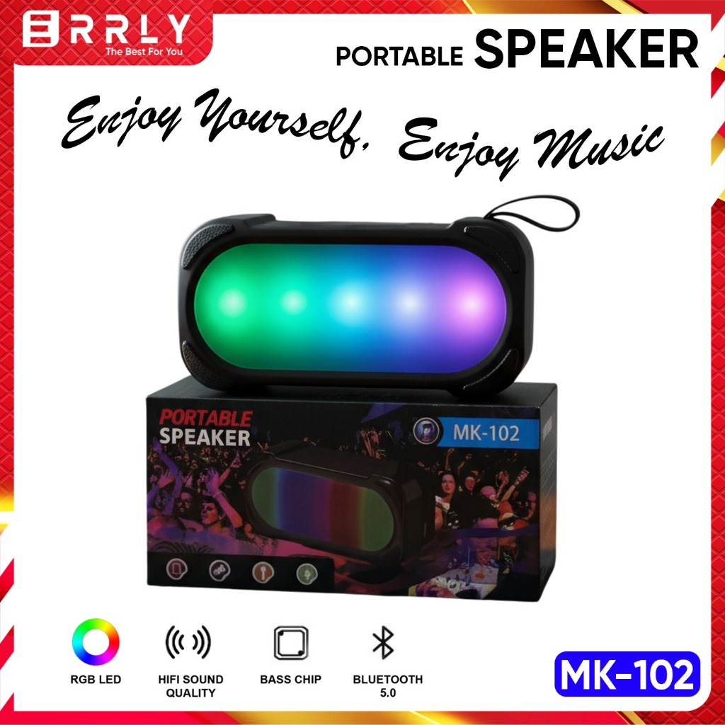 Jual Speaker Bluetooth MK102 LED RGB Light Speker Portable rechargeable ...