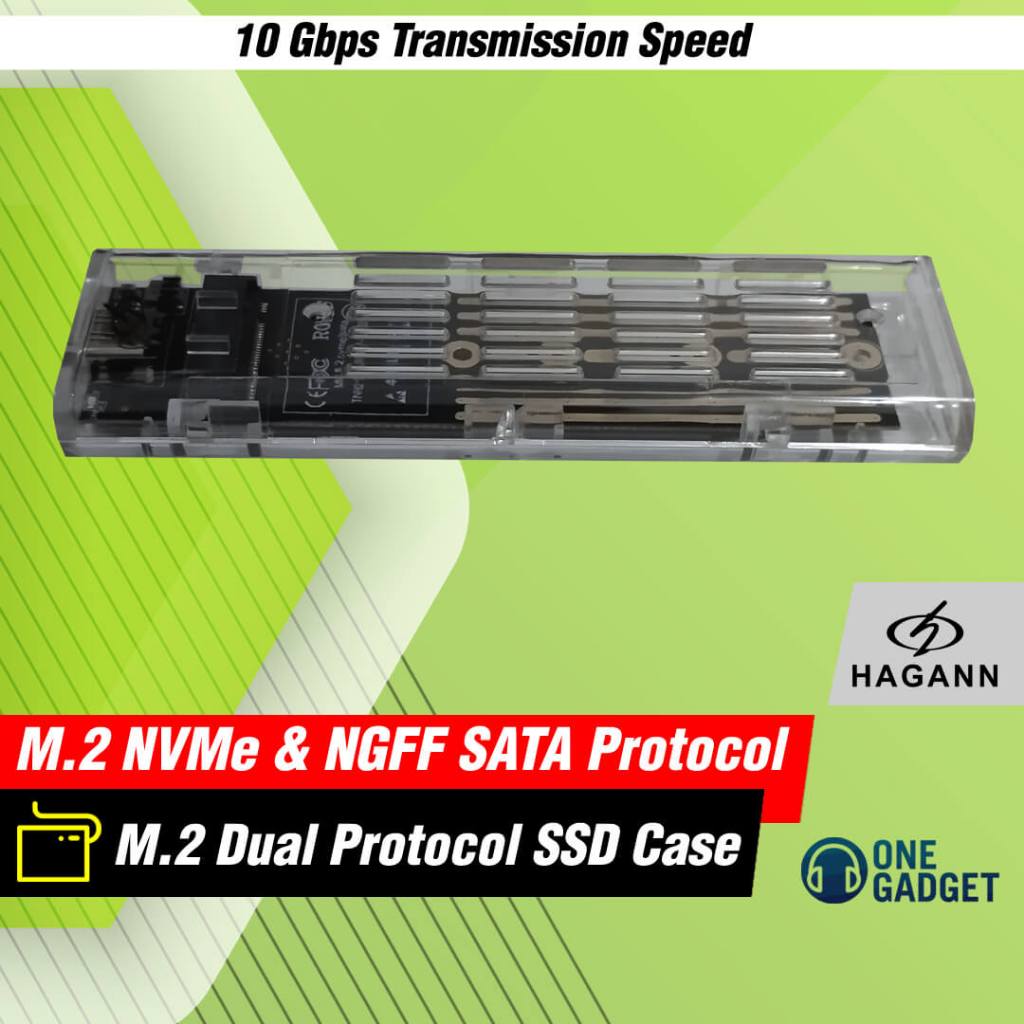 Jual HAGANN USB 3.0 SSD Case M.2 Dual NVMe NGFF SATA Type C 3.1 Casing ...
